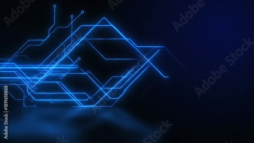 Dynamic Abstract Technology Background with Circuit Patterns in Blue Colors for Modern Design