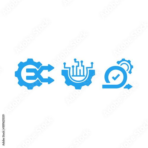 Business transformation icon set. This pack includes icons for transformation, innovation, strategy, change, growth, digital, optimization, and processes.