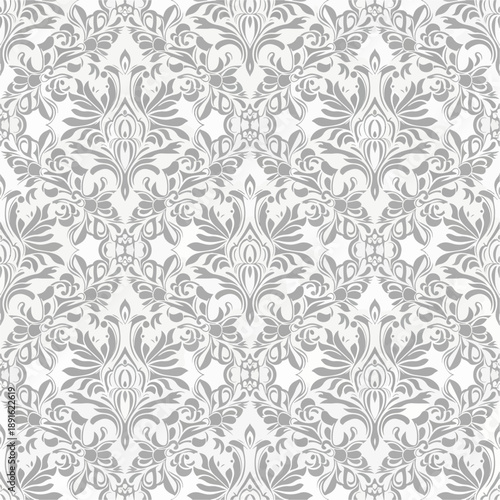 Damask modern seamless pattern element. Vintage classical old fashioned damask ornament, seamless texture for wallpapers, textile.