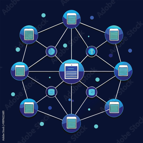 Website internal linking map illustration showing interconnected web pages and content structure for SEO optimization.