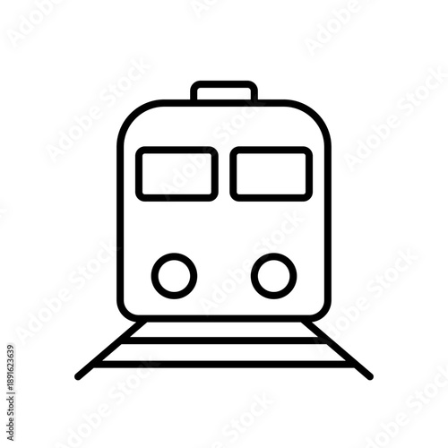 Train icon. Vector flat black icon isolated on white background.