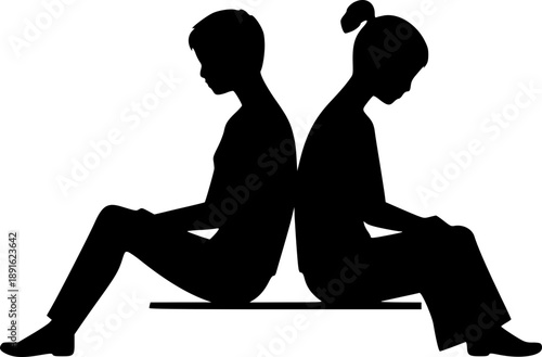 Emotional Distance Concept Two People Sitting