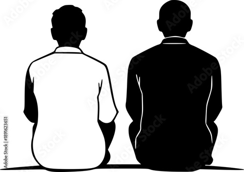 Couple Sitting Apart in Quiet Emotional Scene