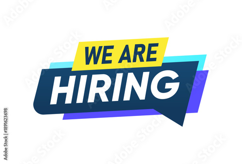 We Are Hiring Modern Job Vacancy Banner on White Background