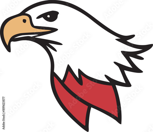 Majestic eagle with red chest Vector