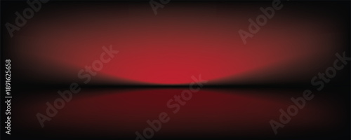 Abstract gradient podium background. Empty red 3D studio background. Clean scene for product presentation mockup template. eps 10