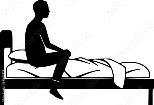 Mental Health Concept Person Sitting on Bed