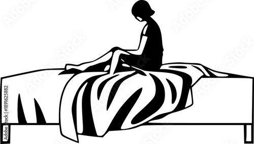 Morning Routine Person Sitting on Bed Edge