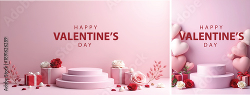 Valentine day background design, Happy valentines background for social media, banner, flyer template