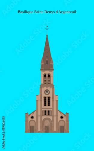 Fototapeta Basilique Saint-Denys d'Argenteuil, France