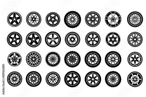 set of vector tires