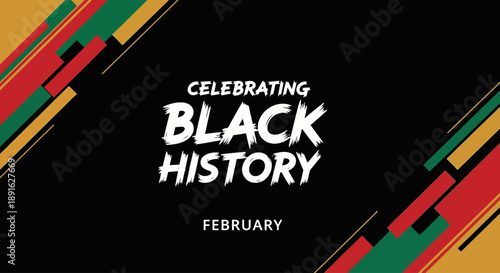 Celebrate Black History Month with Vibrant Colors and Inspiring Typography Perfect for Social Media Websites and Educational Materials