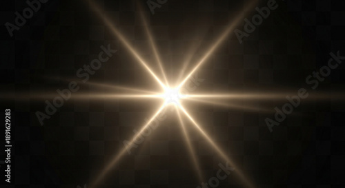 A bright shining star with light rays on a dark background in the universe with a sense of wonder and exploration