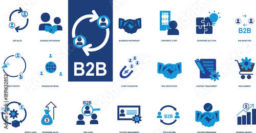 Financial Income Icon Set for Business Growth, Blue Money Symbols for Investment Banking Wealth Management and Revenue Tracking, Vector Graphics for Infographic Design