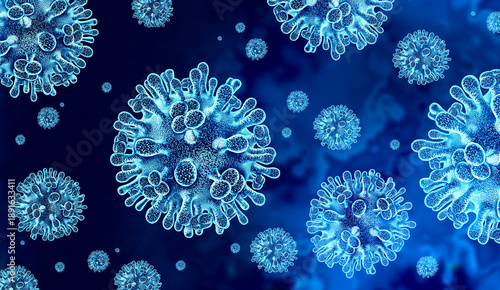 Wallpaper Mural Nipah Virus or henipavirus as an outbreak and Disease spread as a a zoonotic pathogen transmitted to humans from wild and domestic animals. Torontodigital.ca