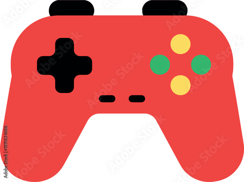 Vibrant Red Video Game Controller Icon for Digital Entertainment