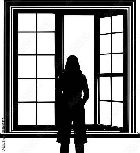 Mental Health Concept Person Looking Through Window