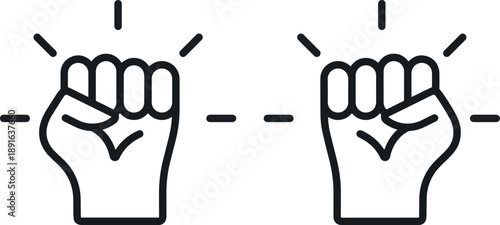 Empowering solidarity Two fists united in strength and determination