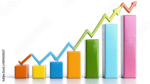 Colorful bar graph showing upward trend in sales forecast analysis, representing growth and success Free Download Colorful bar graph showing upward trend in sales forecast analysis, representing growth and success - GFXLoad