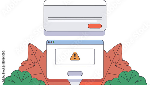Modern Website Error Warning Illustration for Web and App Interface Design