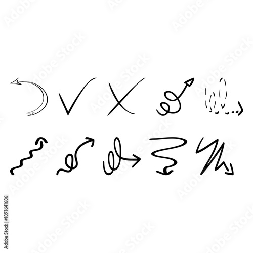 Hand drawn arrow set