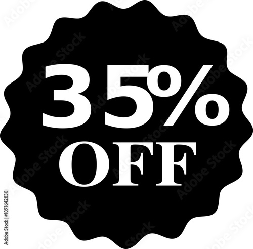 Sale stickers and promotional labels for advertising. Discount price tags for retail marketing, Tag new set, New label and tag. 35%, 60%, 70%, 75% sale icon.