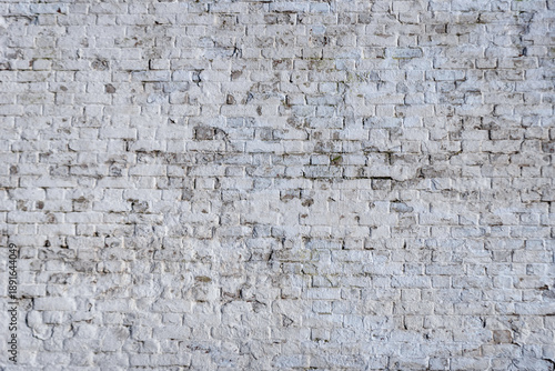 Old white brick wall, background.