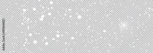 Snow falling decoration on abstract background, close-up.