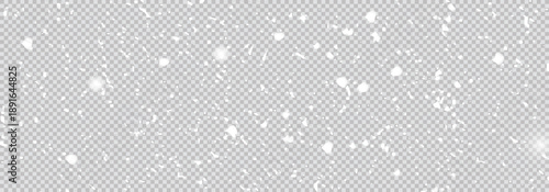 Snow falling decoration on abstract background, close-up.