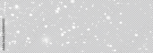 Snow falling decoration on abstract background, close-up.