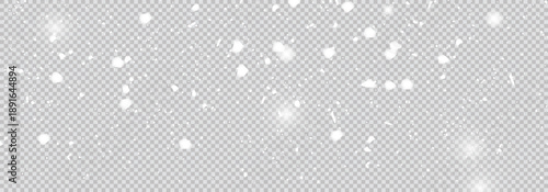 Panorama view random falling snow background. 