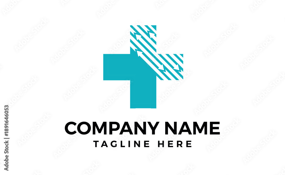 Fototapeta premium Logo design medical technology icon minimalist vector illustration