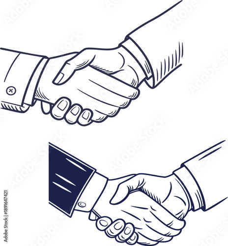 Outline drawing of two hands