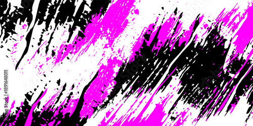 Black pink white brush pattern car sticker banner sporty abstract lines black pink color combination grunge brush pattern modern motorsport racing design. eps 10