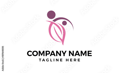 Abstract logo in flame shape and Flat design logo design