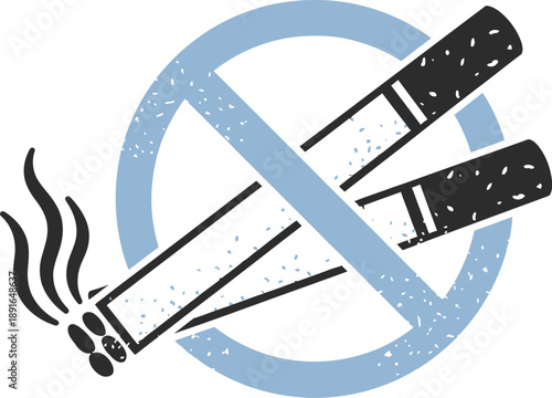 A universal no smoking sign indicating prohibition against tobacco and cigarette use