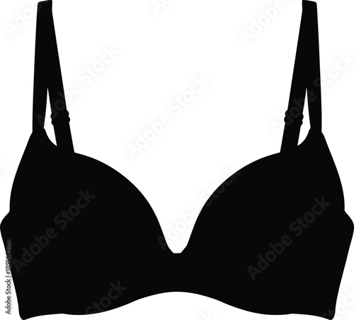 A studio shot of an elegant black lace brassiere and matching silk panties isolated on a white background, featuring a fashion garment designed for beauty and comfort