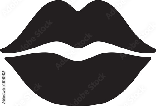Black lips silhouette icon