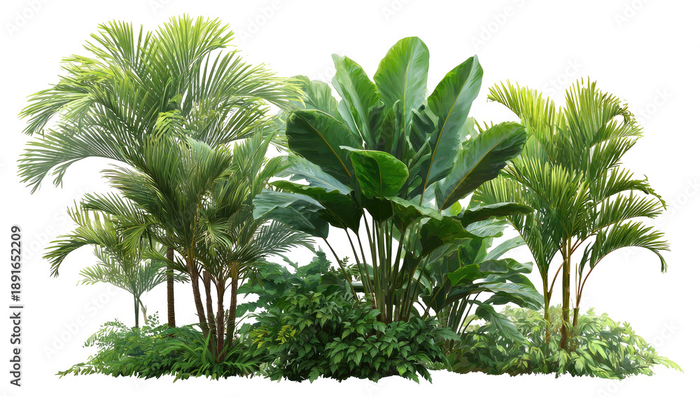 Obraz premium Lush tropical foliage cluster (2)