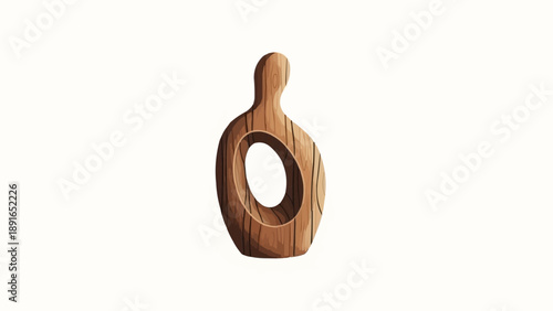 Wooden Sculpture with Oval Hole.