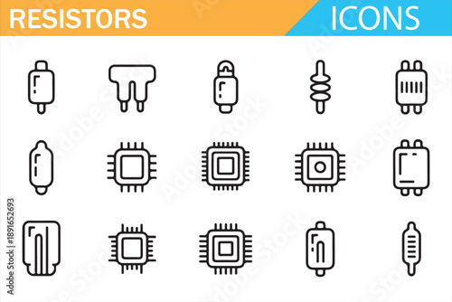 Minimal Electronics Engineering Icons for Schematic and PCB Design