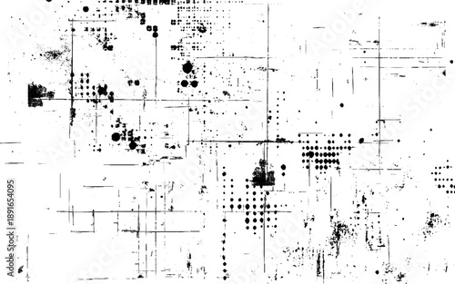 Black and white Grunge halftone vector. Distress overlay texture. Abstract surface dust and rough background concept