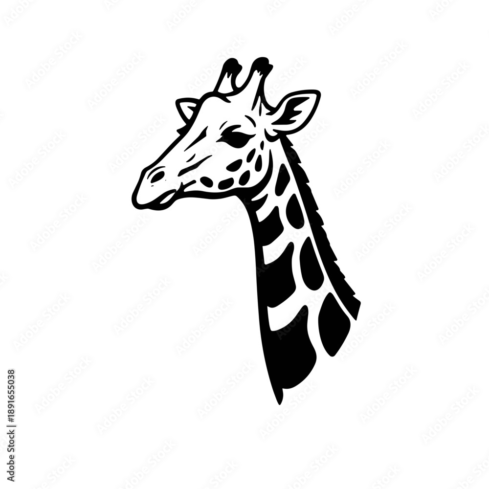 Obraz premium giraffe head vector illustration