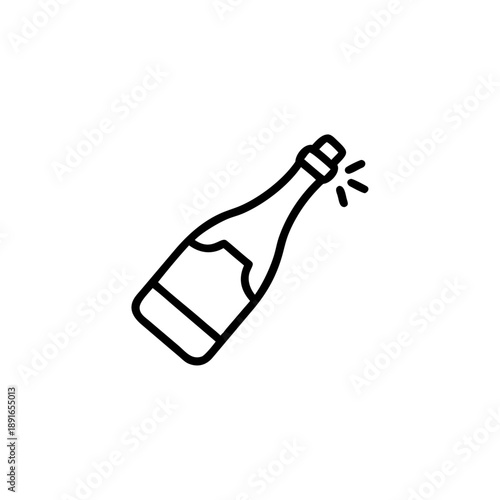 Hand holding a single green glass wine bottle with a blank label isolated for a celebration drink or party beverage