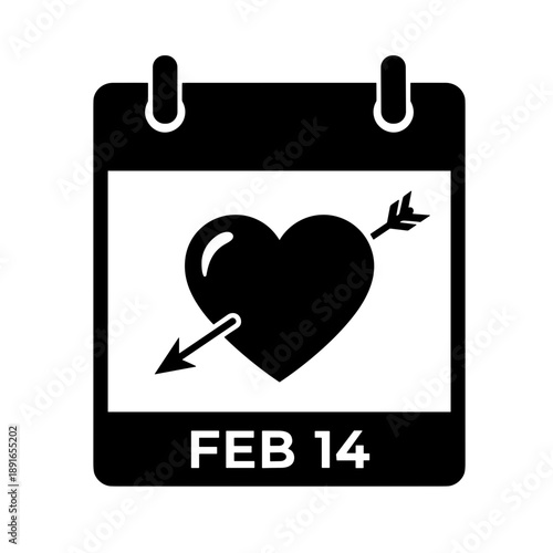 valentine day calendar icon