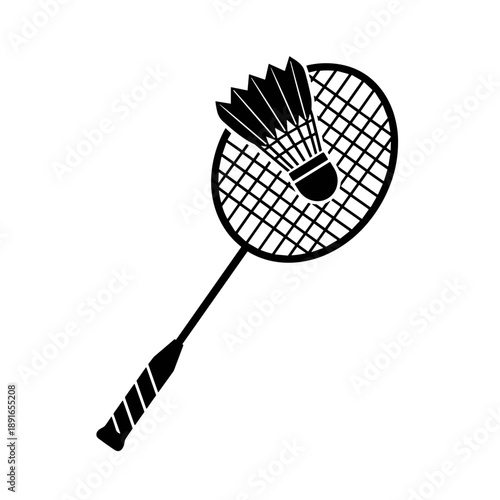 badminton racket isolated on white background