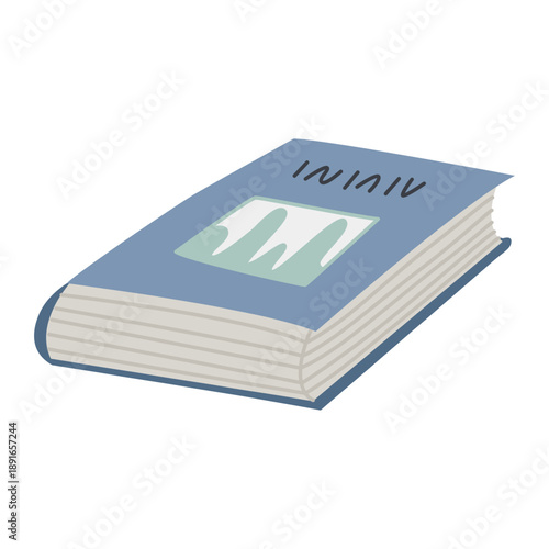 Minimal Scandinavian blue book illustration in soft pastel colors. Clean modern vector style for education, reading themes, stationery, and cozy lifestyle designs.