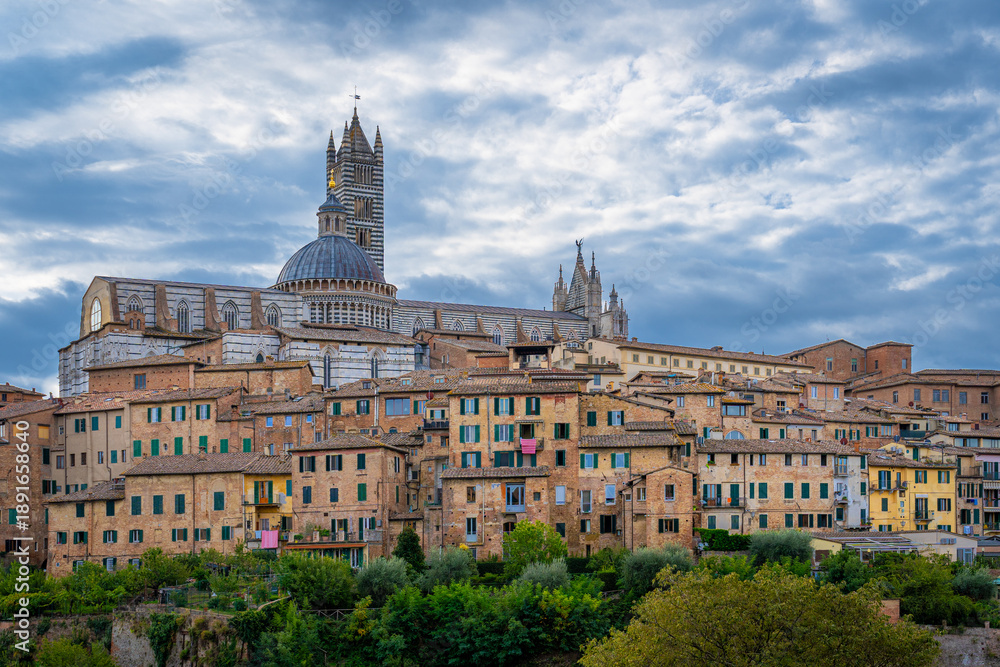 Fototapeta premium View of old town of Siena. Tuscany, Italy, Europe.
