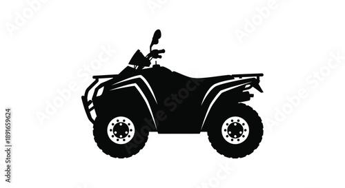 A black silhouette of an all terrain vehicle or quad bike is shown