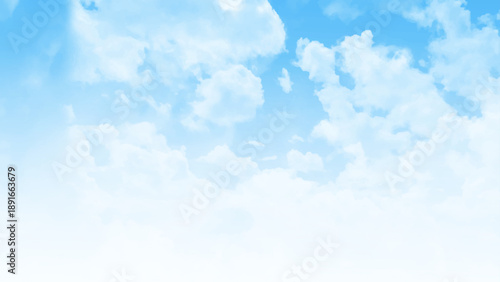 Horizontal blue sky and clear cloud in summertime beautiful background. Vector design.